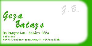 geza balazs business card