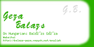 geza balazs business card